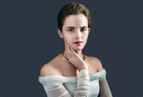 Emma Watson Actress Brunette Gray Background Women 2k Wallpaper