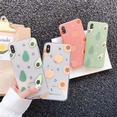 Summer Fruits Avocado Peach Cases For Iphone Xr Cute Letter Phone Cases