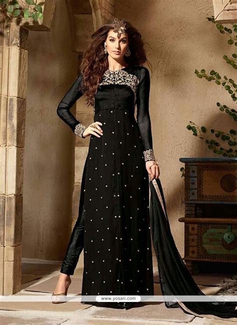 Buy Honourable Black Georgette Designer Pakistani Salwar Suit