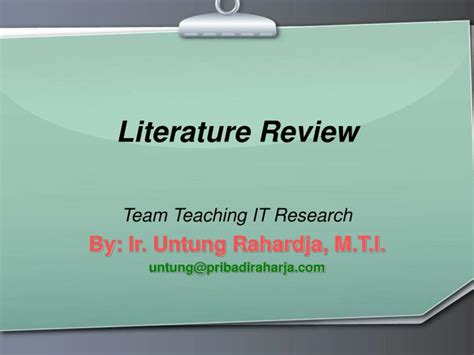 Ppt Literature Review Powerpoint Presentation Free Download Id4781803