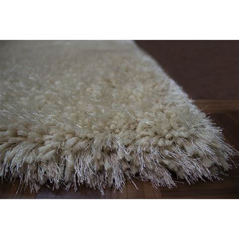 Beige Cream Color 5x7 Shag Shaggy Woven Patterned Flokati Furry Fuzzy