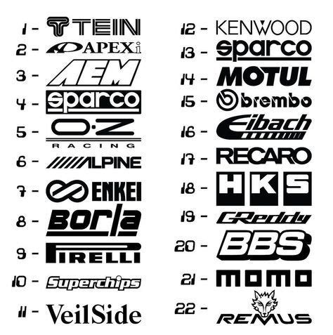 Details About 22 Car Sponsor JDM Decal Pack JDM Racing Sticker Vinyl