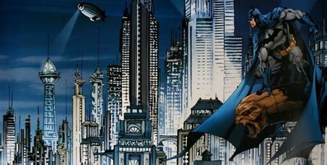 Dc Comics Gotham City Skyline 100 X 50 Cm Reproduction In