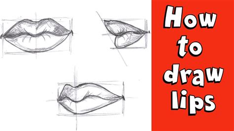 How To Draw Realistic Lips 3 Views Front Side And 34 Step By Step