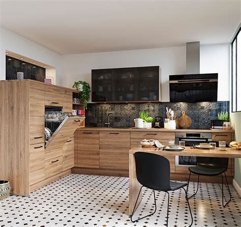 Nous vous disons quel design de cuisine choisir aujourd'hui pour être pertinent demain. Cuisine moderne aux différentes teintes de bois foncé Abacco