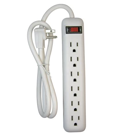 Utilitech 6 Outlet White Power Strip In The Power Strips Department At