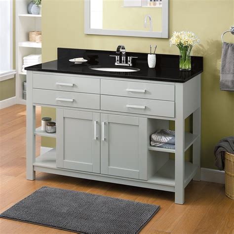 Do you think lowes bathroom vanity cabinets looks nice? allen + roth Chanceport Specialty Grey Transitional ...
