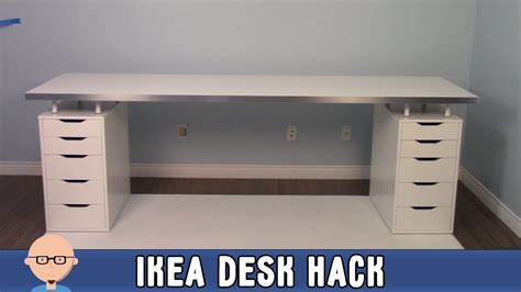 Easy ikea alex table top desk hack. New Home Office Ikea Desk Hack - YouTube