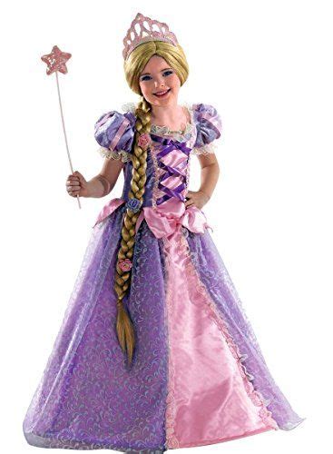 Rapunzel Kostüm Für Kinder Mit Zopf Perücke Blond Größe104 Kinder