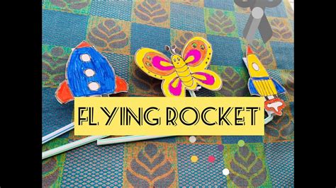 Flying Rocket Butterfly Craft Craft With Straw For Kids Easy