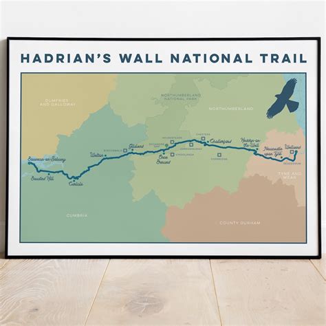 Hadrians Wall Path Map Print Creoate