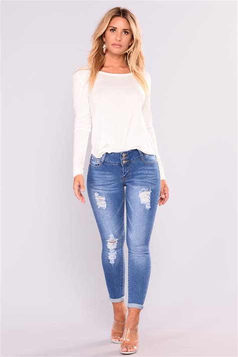 Cutie With A Booty Lifting Jeans Medium Blue Wash