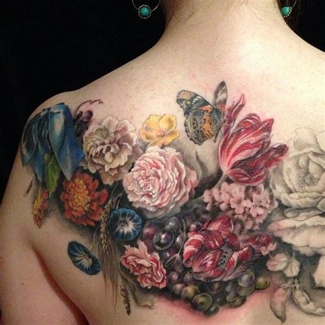Colourful Flowers Back Tattoo By Esther Garcia Tattoomagz › Tattoo