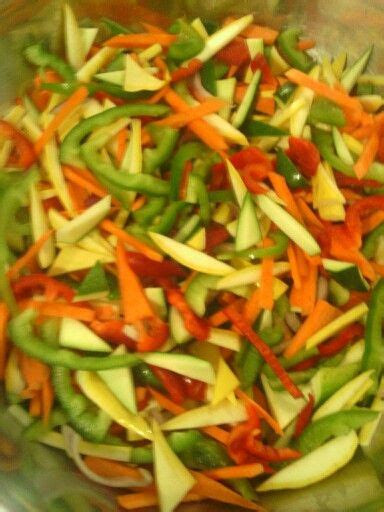 Add all recipes to shopping list. Seasonal vegetables, for stirfry or sautee... yellow ...