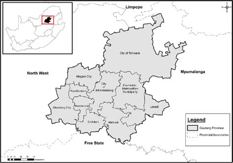Gauteng topographic map, elevation, relief. Map of Gauteng province. Source: GCRO Maps/GIS. | Download ...