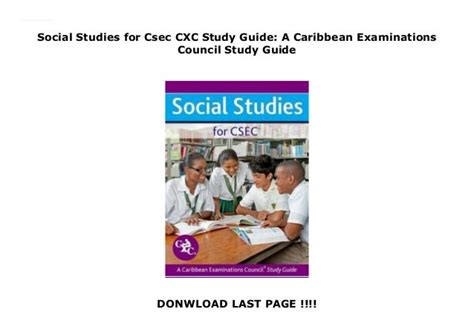 Social Studies For Csec Cxc Study Guide A Caribbean Examinations