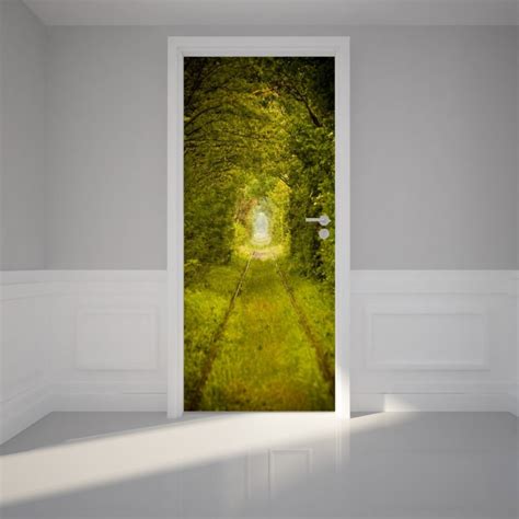 Door Wall Sticker Lovely Bush Tunnel Peel And Stick Repositionable