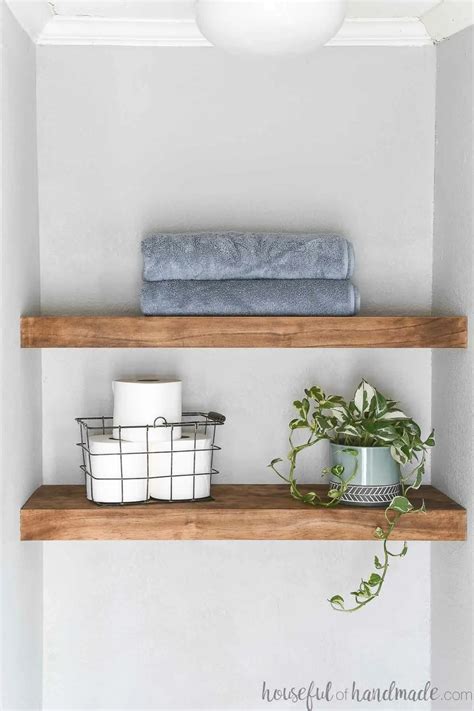 Easy DIY Floating Shelves in a Nook or Alcove - Houseful of Handmade