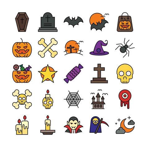 Halloween Icon Set Filled Outline Icon 23270279 Vector Art At Vecteezy