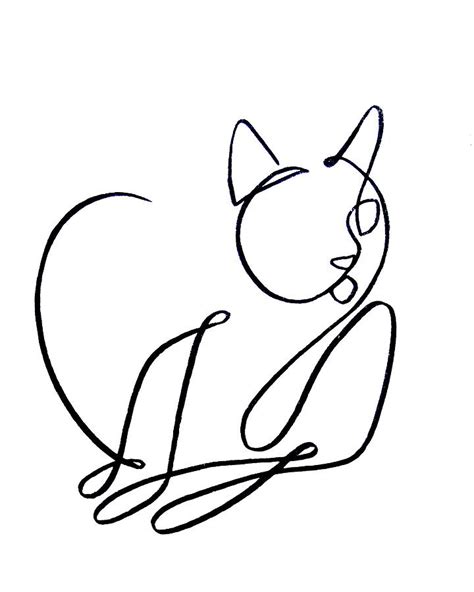 Lounging Cat Line Drawing Drawing By Taylor Walker Fine Art America