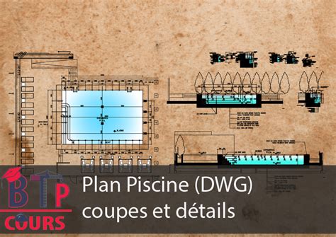 Plan Détail Piscine Dwg N° 021 Cours Btp