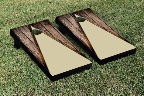 Wood Look Cornhole Set With Bags Custom Cornhole Llc