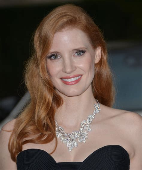 Jessica Chastain Long Straight Casual Hairstyle Medium Red Copper