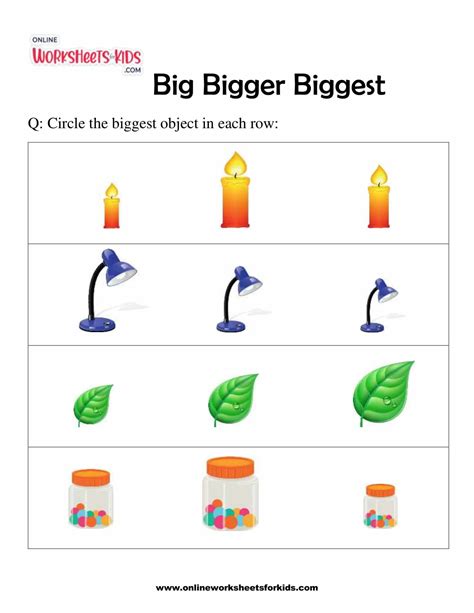 Free Printable Big Bigger Biggest Worksheet For Kids