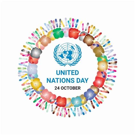 The United Nations Day Logo Surrounded By Colorful Hands