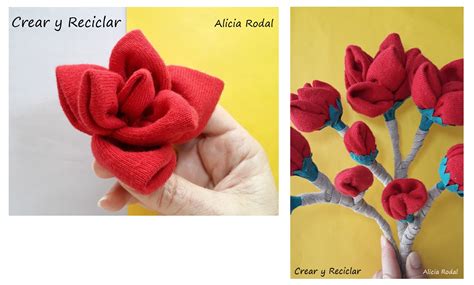 Flores Con Retales De Tela Ramo De Rosas Crear Y Reciclar