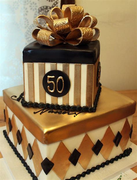 50th Birthday Cake For Men Black And Gold Add Some Glamour To Your