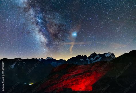 The Milky Way And Starry Sky On The Alps Massif Des Ecrins Briancon