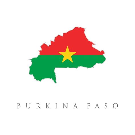 Burkina Faso Country Flag Inside Map Contour Design Icon Logo Colorful