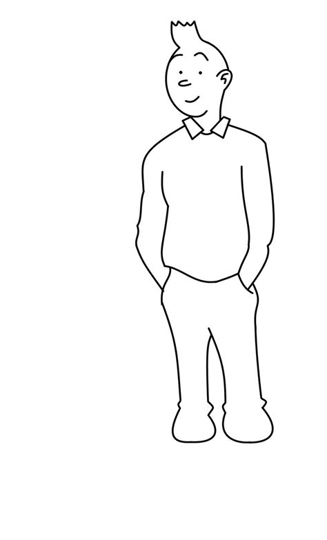 Repeat on the opposite side. How To Draw Cartoons: Tintin