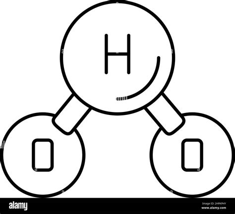 H O Water Molecule Line Icon Vector Illustration Stock Vector Image