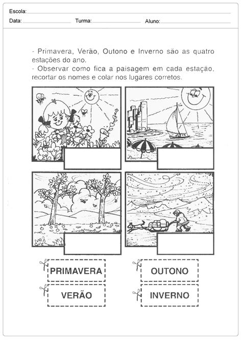 Atividades Sobre As Estações Do Ano Para Educação Infantil
