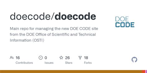 Github Doecodedoecode Main Repo For Managing The New Doe Code Site