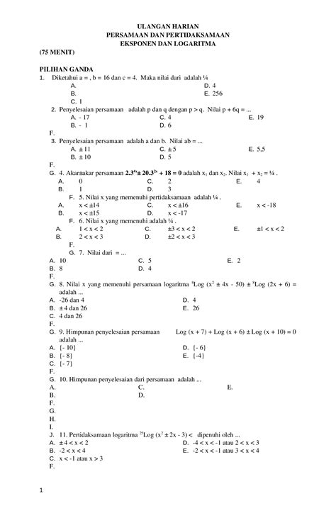 Latihan Soal Eksponensial Kelas 10 - vrogue.co