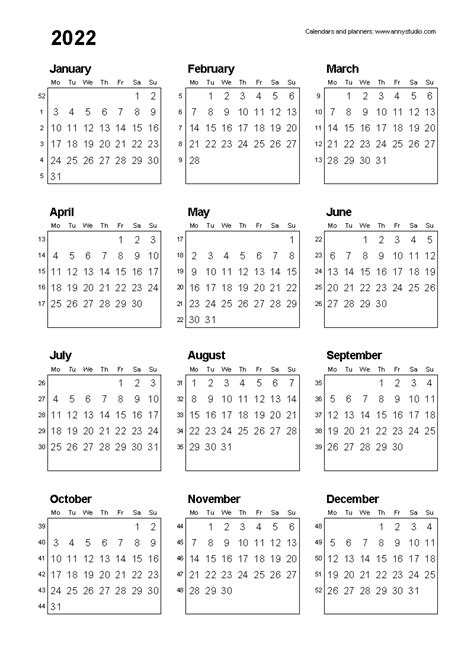 2021 Calendar With Week Number Printable Free Download Free Printable