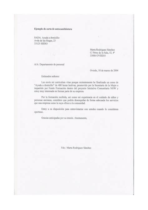 Carta De Manutencion Ejemplo