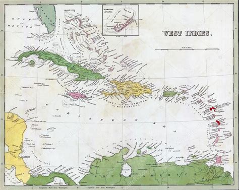 Mapa Antiguo De Cuba Y El Caribe Foto De Stock Cascoly