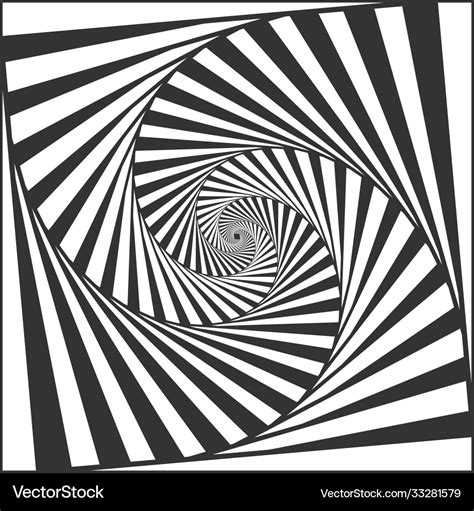 Optical Spiral Illusion Black And White Royalty Free Vector