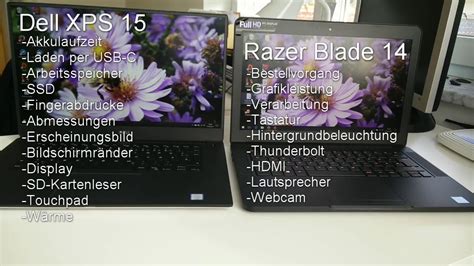 Dell Xps 15 Vs Razer Blade 14 Comparison Vergleich Youtube