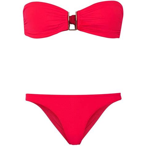 Melissa Odabash Barcelona Bandeau Bikini Red Womens Size 12 165
