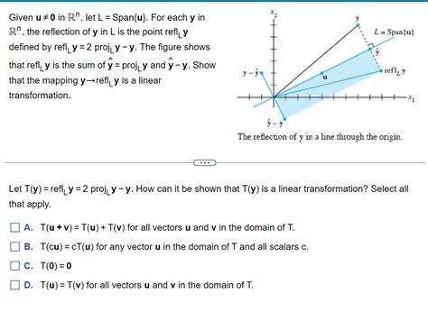 Solved Given U 0 In Rn Let Lspan U For Each Y In Rn