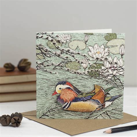 In the motion of springing a card onto the top of the deck it visually transforms mid air into a different card. 'mandarin Duck' Christmas Card By Fay's Studio | notonthehighstreet.com