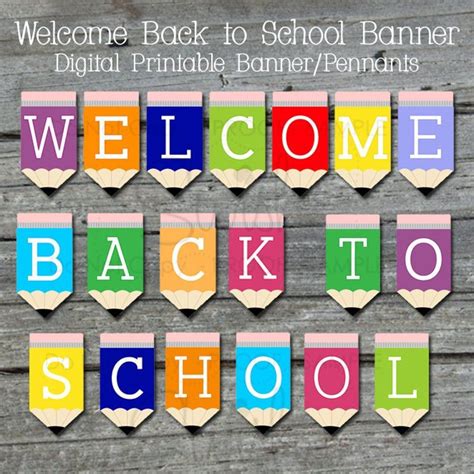 Back To School Banner Printable Banner Welcome Back To Etsy School