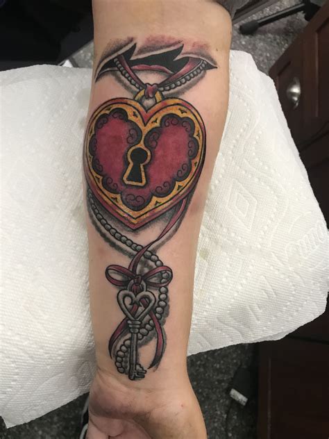 Locked Heart And Key Tattoo Coppertyred