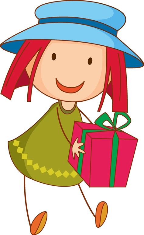 A girl wearing hat cartoon character in hand drawn doodle style 3188891 Vector Art at Vecteezy