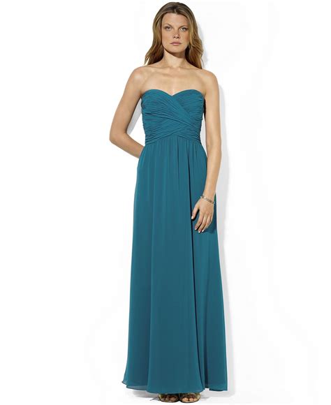 Lauren By Ralph Lauren Dress Strapless Evening Gown Womens Dresses Macys Strapless
